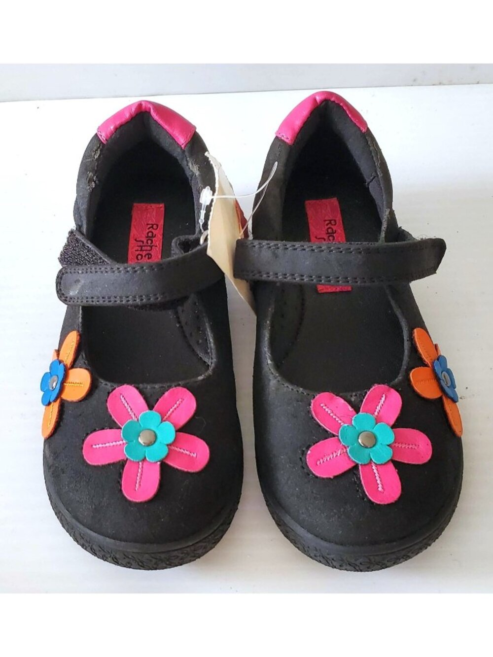 RACHEL BRISTOL MARY JANE GIRLS SHOES BLACK MULTI FLOWERS US TODDLER SIZE 10 NWT